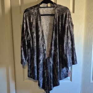 Leopard Print Open Front Cardigan Sweater